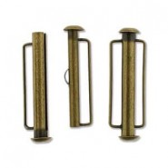 Magnetische schuif sluiting slide bar 31,5mm Antiek brons